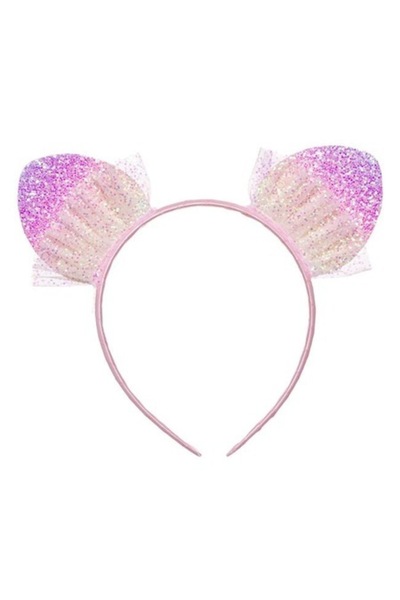 SHOPIENS Bentiță de păr Shopiens® pentru fete, model tul cu urechi cu sclipici