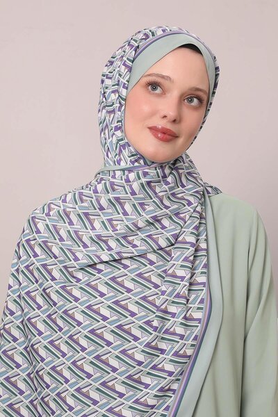 Levidor Mint Green Zigzag Pattern Club Shawl
