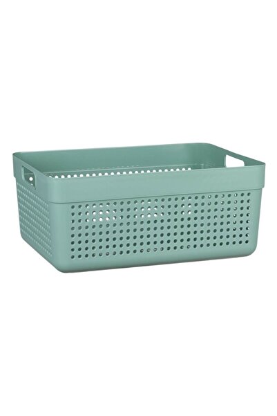 SHOPIENS Storage Basket Shopiens® Mint Green with Perforated Pattern and Handles, 23x15x10 cm/3.5L