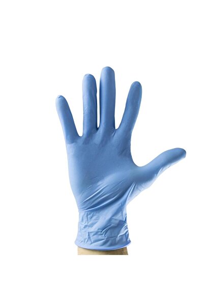 JBM Set of 100 Disposable Protective Gloves, 53984, Nitrile, Size M, Color Blue