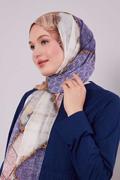Levidor Blue Mixed Pattern Cotton Shawl
