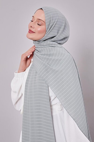 Levidor Mint Green Striped Cazz Shawl