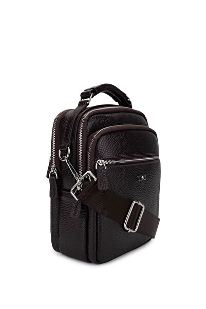 Tamer Tanca Men's Genuine Leather Brown Handbag