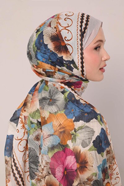 Levidor Gray Foil Pattern Cotton Shawl