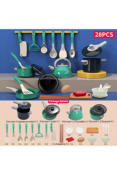 Choice green 28pcs Mini Kitchen Accessories Kids Kitchen Toys Set Pretend Pla...
