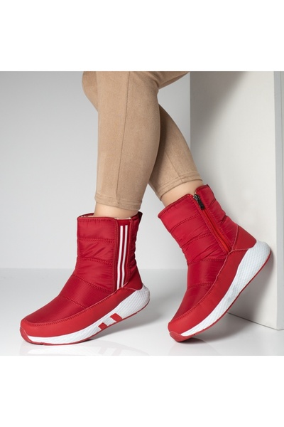 BMoD Snow boots for women, quilted fabric, with zipper, red – MOD06671