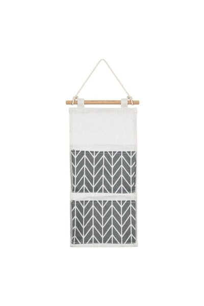 SHOPIENS Wall-mounted hanging support Shopiens® with 2 compartments, gray, 20.5x44.5 cm