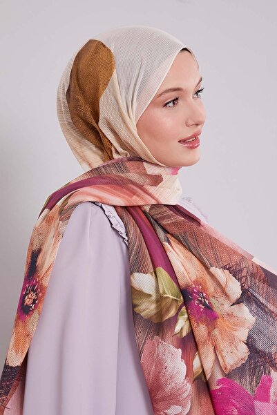 Levidor Cream Mixed Floral Pattern Cotton Shawl
