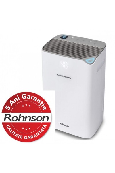 ROHNSON R91020 Hybrid Pure & Dry dehumidifier and air purifier, 293 W, 120 m², 20 l/24h,