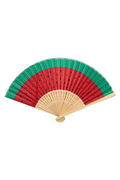 SHOPIENS Handmade Bamboo Fan with Watermelon Design Shopiens®, 21 cm