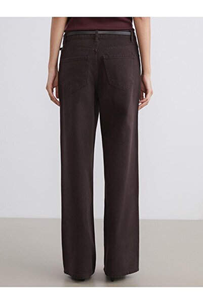 LC Waikiki Γυναικείο τζιν παντελόνι με φαρδύ πόδι με ζώνη μέσης (W5)