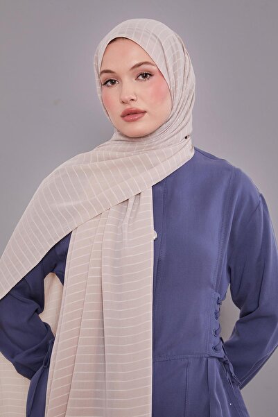 Levidor Μπεζ ριγέ σάλι Cazz