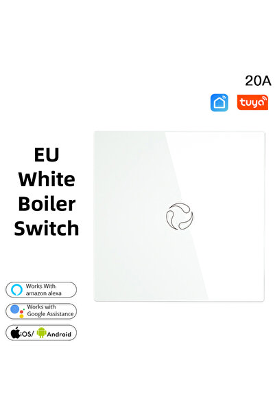 Choice14 مفتاح تحكم ذكي لسخان المياه بتقنية واي فاي/زيجبي، أبيض، 20 أمبير، 20/40 أمبير، متوافق مع تقنية Smart Life Tuya AP