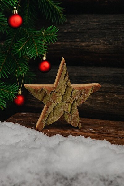 OEM Decoratiune stea din scoarta de lemn ,15x15x3cm