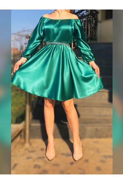 Ie Traditionala Neli satin occasion dress