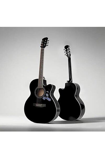 MegArya Orchid Black Elegance 41-Inch Full Size Acoustic Guitar – With Premium 5mm Padded Bag