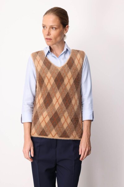Desen Triko Women's Diamond Pattern Sweater 37