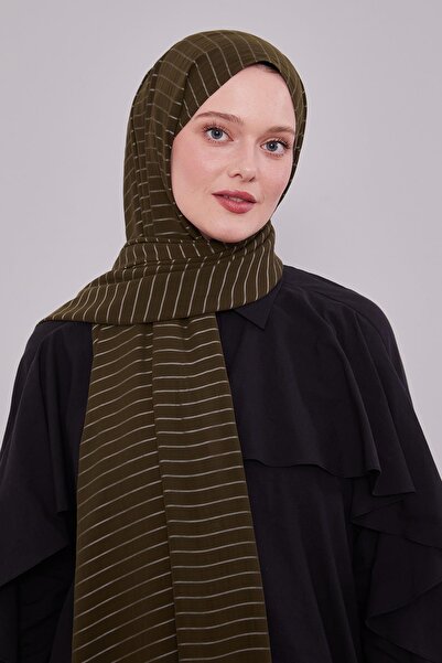 Levidor Χακί ριγέ σάλι Cazz