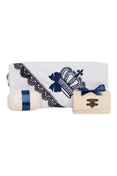 Mamboo Trusou Botez pentru Bebeluș Băiat de la Nași cu Panglică Albastră