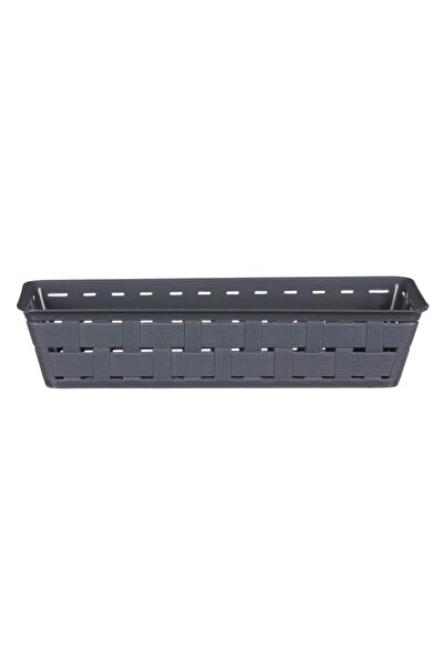 SHOPIENS Storage Basket - Anthracite Perforated Plastic, 29x10.5x6 cm/1L