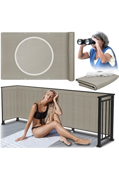 Other Plasă de umbrire pentru balcon, covoraș de terasă, gard, gri 1x7m GoGarden