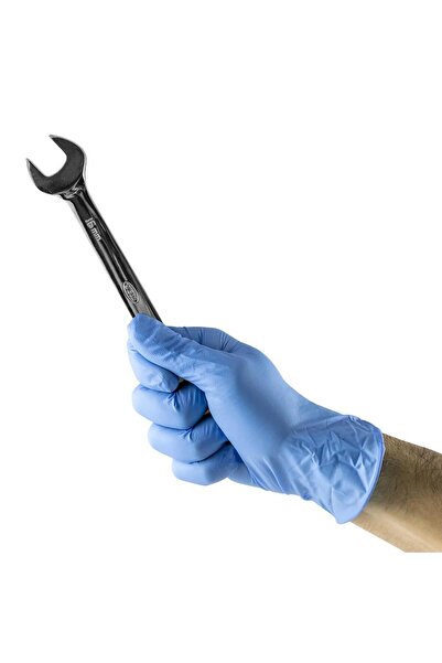 JBM Set of 100 Disposable Protective Gloves 53986, Nitrile, Size XL, Color Blue