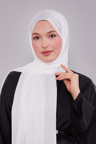 Levidor Off-White Plain Premium Evening Dress Shawl