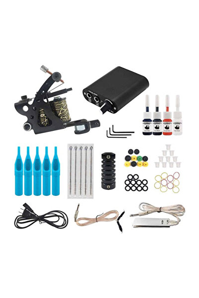 gener مجموعة أدوات آلة الوشم المبتدئة متعددة الألوان