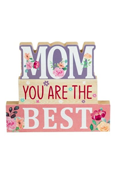 SHOPIENS Colorful Wooden Decoration with Flowers and Message 'Mom You Are the...