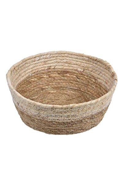 SHOPIENS Coș de depozitare rotund Shopiens®, bej/maro, 26x10.5 cm