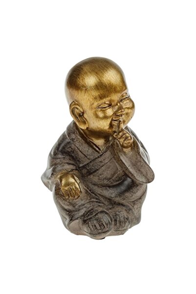 SHOPIENS Ceramic Table Decoration Shopiens®, Ethnic Monk 'I Do Not Speak', 16 cm