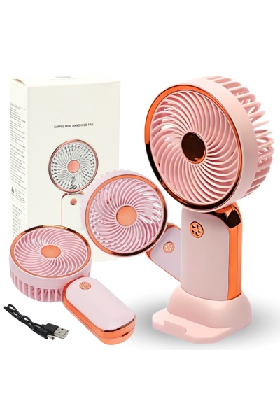 Other Mini ventilator de birou portabil reîncărcabil USB, auriu-roz