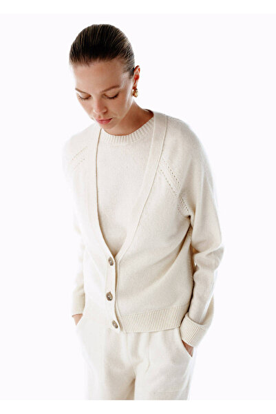 Knitss Cashmere Knitwear Cardigan Ecru