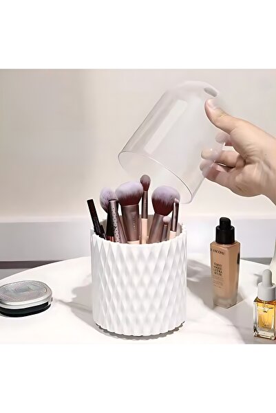 Other Rotating Makeup Brush Organizer with 360 Degree Locking Lid and Hygienic Case.