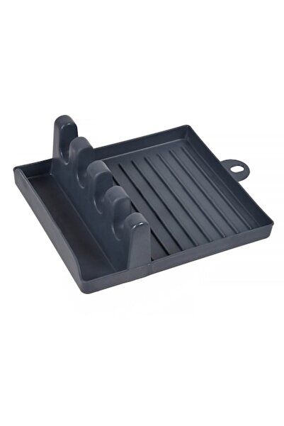 SHOPIENS Suport pentru ustensile de bucatarie cu 4 locuri din plastic gri Sho...