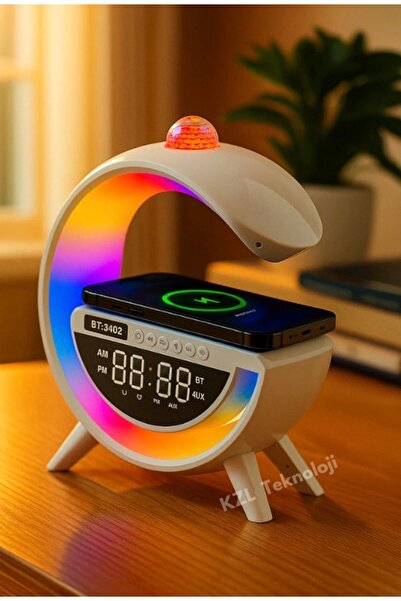 ADR Masaüstü Led Aydınlatmalı Müzik Çalar Bluetooth FM Radyo WiFi Telefon Şar...