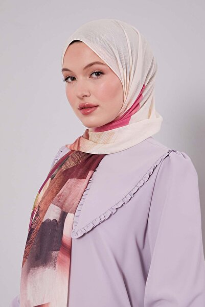 Levidor Cream Mixed Floral Pattern Cotton Shawl