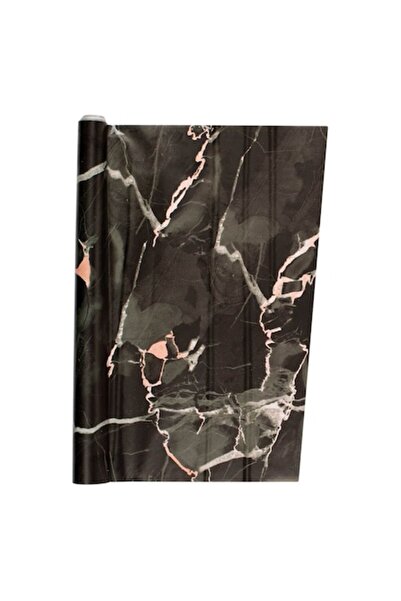 SHOPIENS Autocolant decorativ pentru mobilă, rolă cu model marmurat negru, 15...