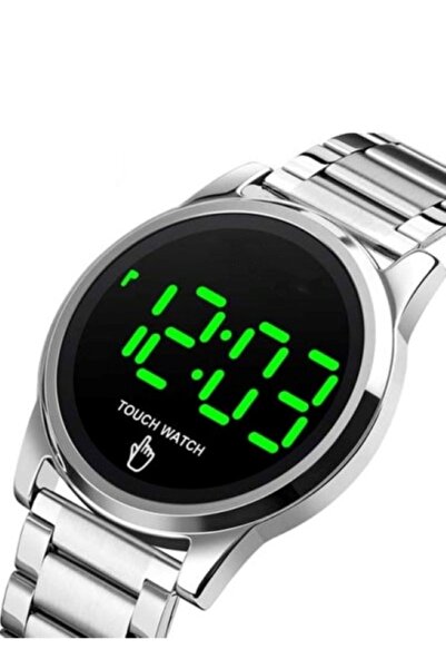 HALAMODO Men's 1684 Led Touch 30m Digital Metal Stainless Steel Watch