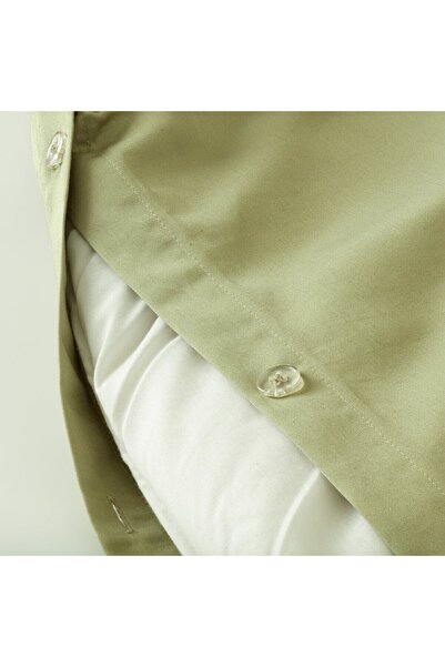 IKEA BJÖRKAL Duvet cover and pillowcase, beige/green, 150 x 200/50 x 80 cm