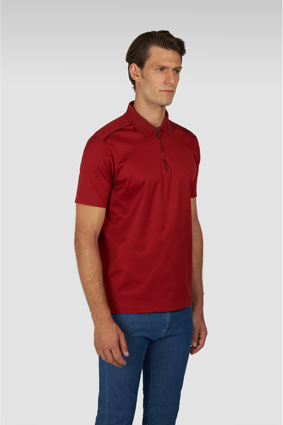 PAUL&SHARK Men's Woven Cotton Zip-Up Polo Shirt