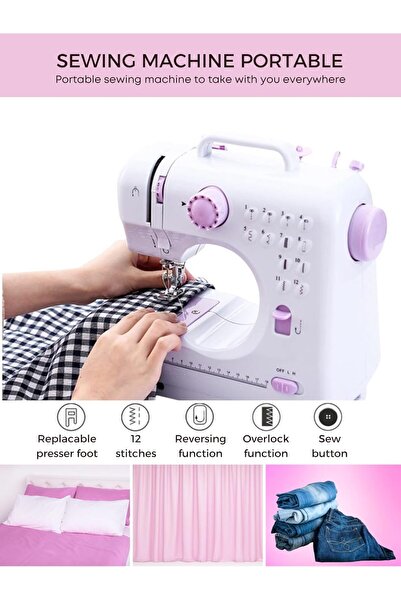 MAGIC SELECT Mini Sewing Machine for Beginner, Portable Sewing Machine, 12 Built-in Stitches Small Sewing Machine