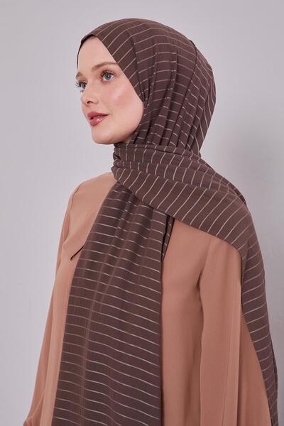 Levidor Bitter Brown Striped Cazz Shawl