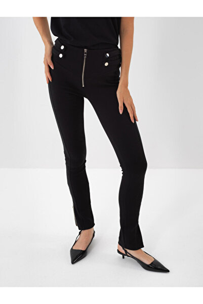 Xint Kadın Siyah Pamuk Dokulu Slim Fit Tayt