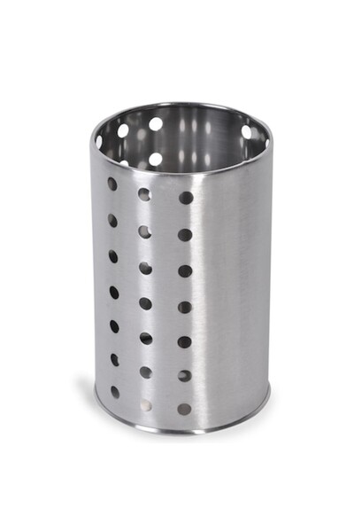 SHOPIENS Metallic Cutlery Holder Shopiens®, Round, Silver, 8.5 x 14 cm