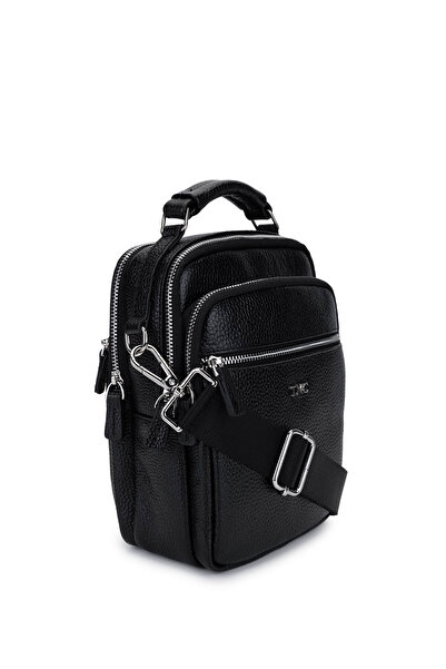 Tamer Tanca Men's Genuine Leather Black Float Handbag