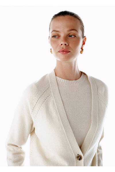 Knitss Cashmere Knitwear Cardigan Ecru