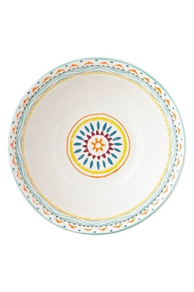 SHOPIENS Bol 1L Din Portelan Cu Model Aztec Colorat Ø20x7cm Pentru Supe Salat...