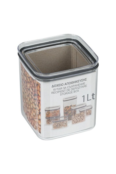 SHOPIENS Food storage container Shopiens®, transparent plastic, stackable, 1 L