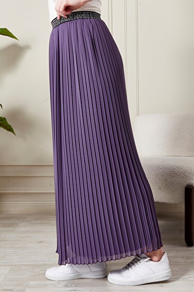 AVVER Women's Pleated Lined Chiffon Skirt